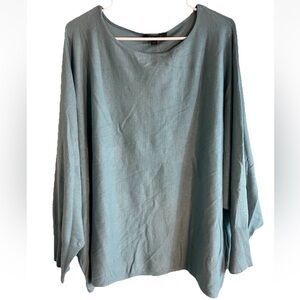 Cyrus Sweater Womens Sz 3X Blue Lagenlook Quiet Luxury Slouchy Office